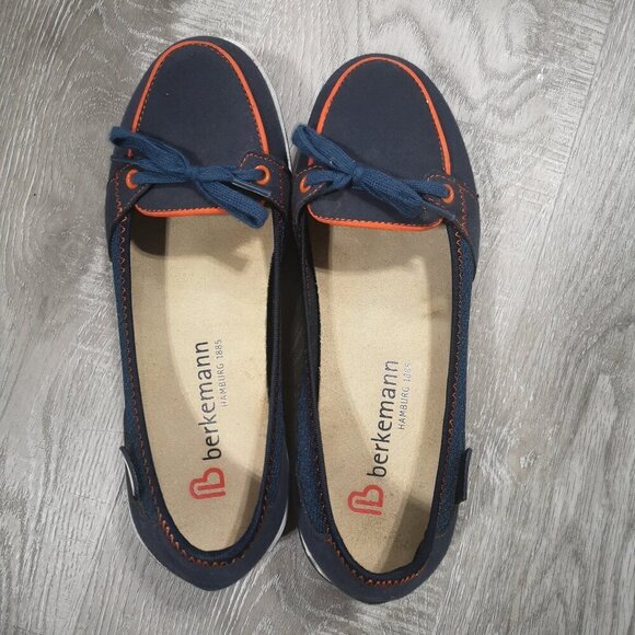 Berkemann Walk Maxx Ladies Size 39 (8 US) Navy with Orange Trim Fitness Shoe - Picture 5 of 10